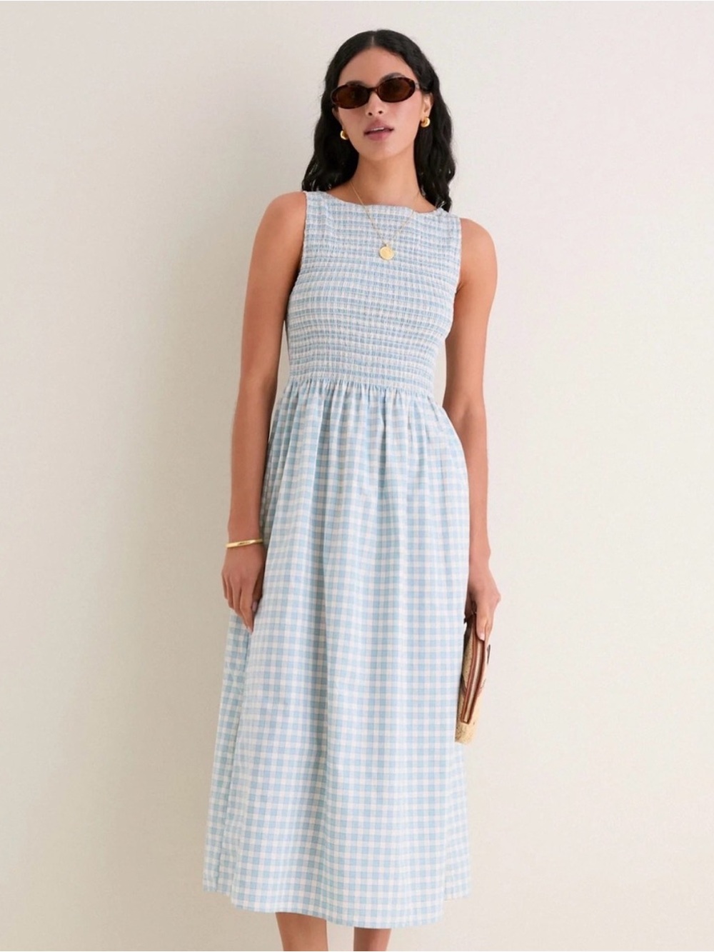 Hill house blue red gingham Cosima dress Small NWT